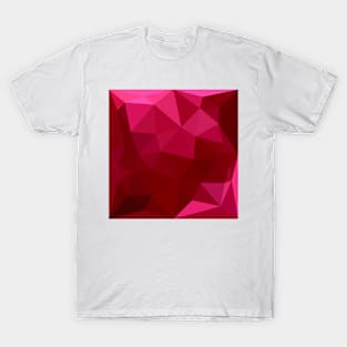 Firebrick Red Abstract Low Polygon Background T-Shirt